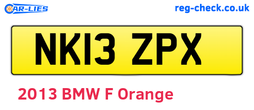 NK13ZPX are the vehicle registration plates.