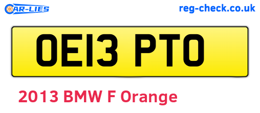 OE13PTO are the vehicle registration plates.