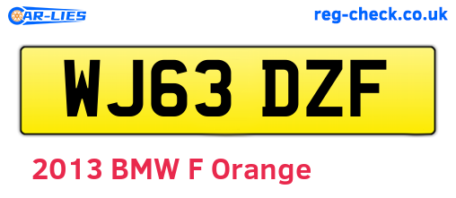 WJ63DZF are the vehicle registration plates.