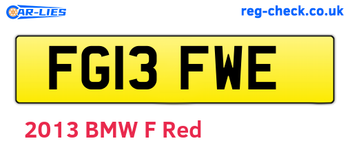 FG13FWE are the vehicle registration plates.