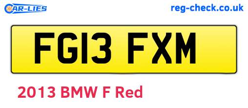 FG13FXM are the vehicle registration plates.