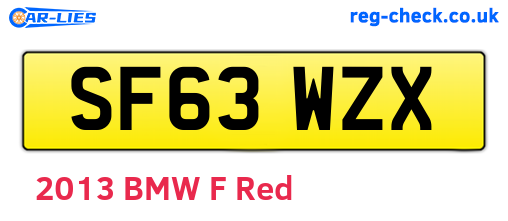 SF63WZX are the vehicle registration plates.