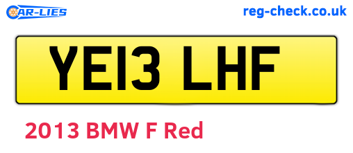 YE13LHF are the vehicle registration plates.