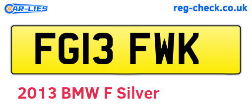 FG13FWK are the vehicle registration plates.
