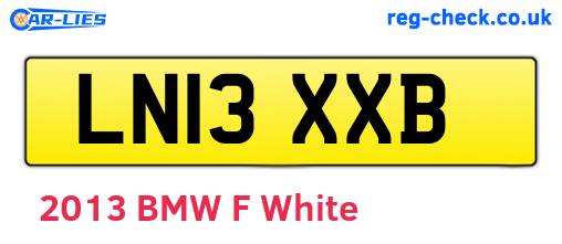 LN13XXB are the vehicle registration plates.