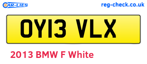 OY13VLX are the vehicle registration plates.