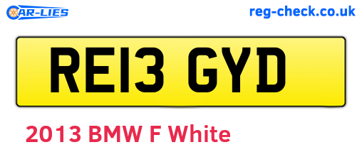 RE13GYD are the vehicle registration plates.