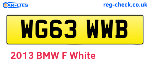 WG63WWB are the vehicle registration plates.