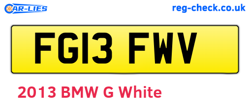 FG13FWV are the vehicle registration plates.