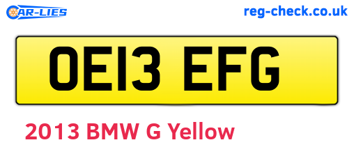 OE13EFG are the vehicle registration plates.
