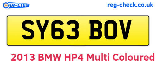 SY63BOV are the vehicle registration plates.