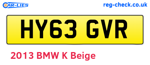 HY63GVR are the vehicle registration plates.