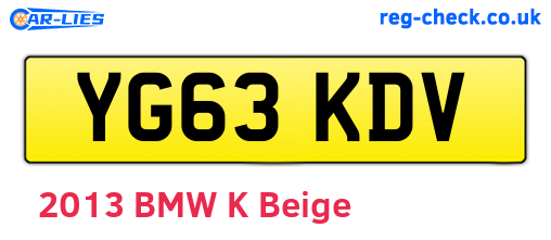 YG63KDV are the vehicle registration plates.