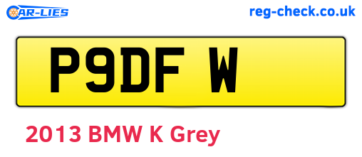 P9DFW are the vehicle registration plates.