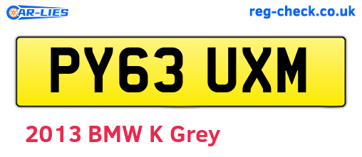PY63UXM are the vehicle registration plates.