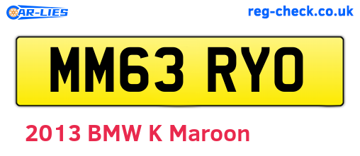 MM63RYO are the vehicle registration plates.