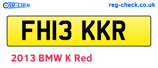 FH13KKR are the vehicle registration plates.