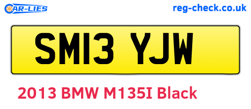 SM13YJW are the vehicle registration plates.