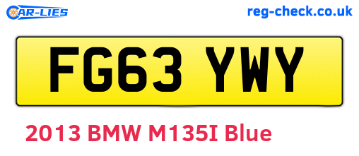 FG63YWY are the vehicle registration plates.