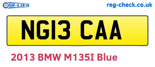 NG13CAA are the vehicle registration plates.