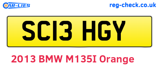 SC13HGY are the vehicle registration plates.