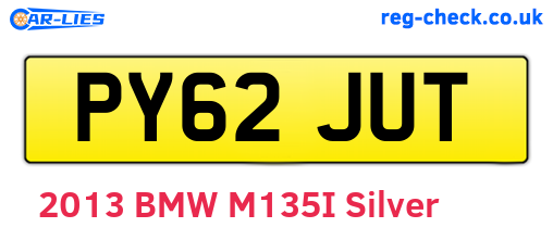PY62JUT are the vehicle registration plates.