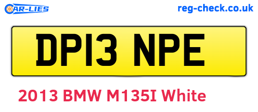 DP13NPE are the vehicle registration plates.