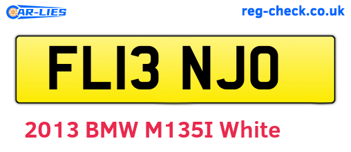 FL13NJO are the vehicle registration plates.
