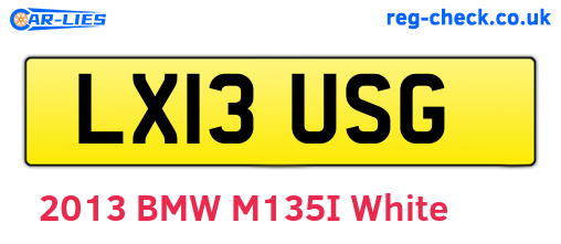 LX13USG are the vehicle registration plates.
