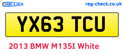 YX63TCU are the vehicle registration plates.