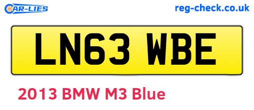 LN63WBE are the vehicle registration plates.