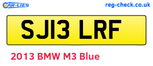 SJ13LRF are the vehicle registration plates.