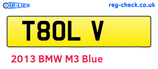 T8OLV are the vehicle registration plates.