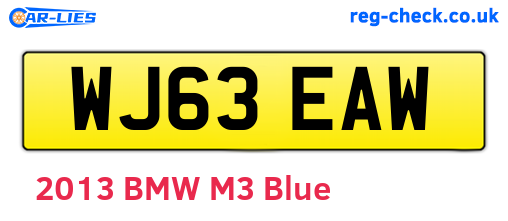 WJ63EAW are the vehicle registration plates.