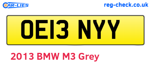 OE13NYY are the vehicle registration plates.