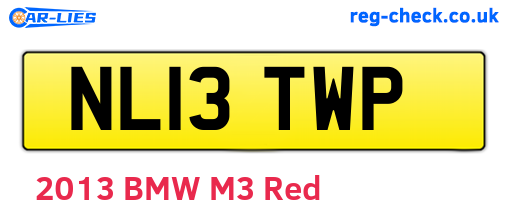 NL13TWP are the vehicle registration plates.