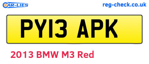 PY13APK are the vehicle registration plates.