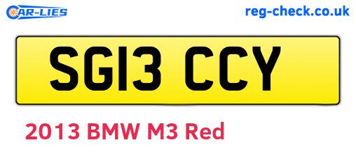 SG13CCY are the vehicle registration plates.