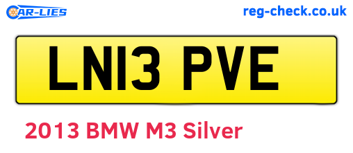 LN13PVE are the vehicle registration plates.