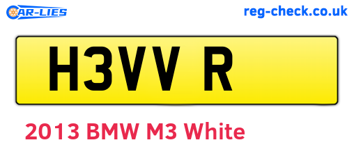 H3VVR are the vehicle registration plates.