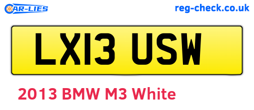 LX13USW are the vehicle registration plates.