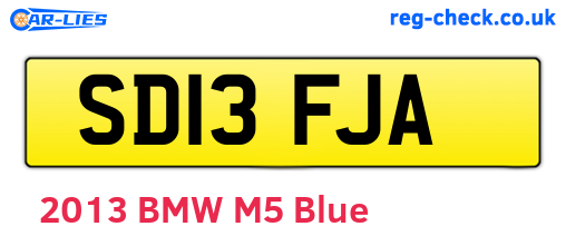 SD13FJA are the vehicle registration plates.