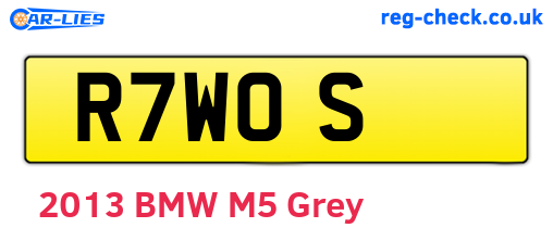 R7WOS are the vehicle registration plates.