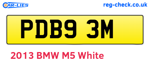 PDB93M are the vehicle registration plates.