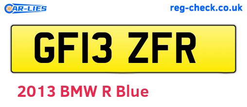 GF13ZFR are the vehicle registration plates.
