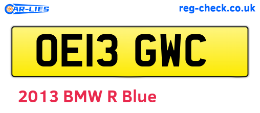 OE13GWC are the vehicle registration plates.