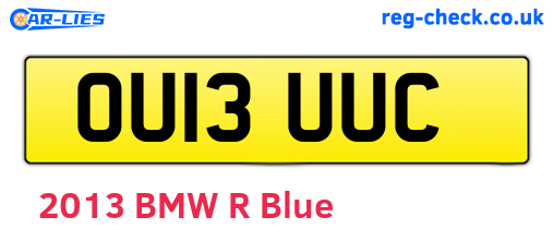 OU13UUC are the vehicle registration plates.