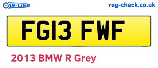 FG13FWF are the vehicle registration plates.