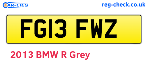 FG13FWZ are the vehicle registration plates.