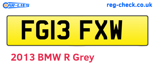 FG13FXW are the vehicle registration plates.